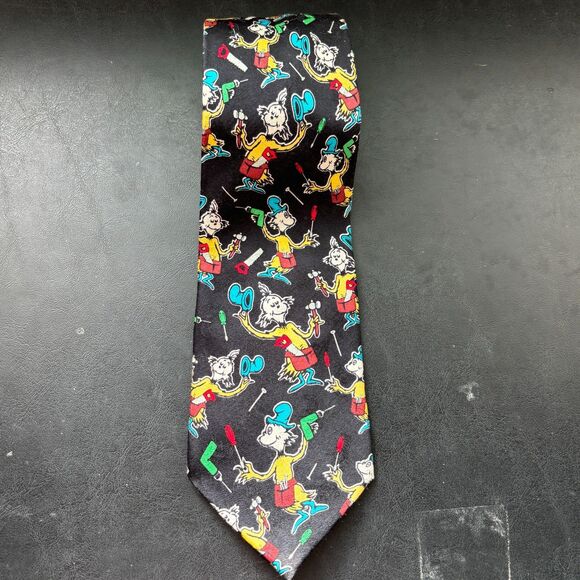 Dr. Seuss Green Eggs And Ham Tools 100% Silk Tie Sam I Am - Picture 1 of 7